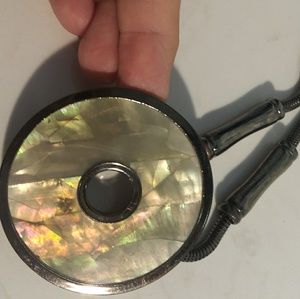 Necklace /round grey pendant